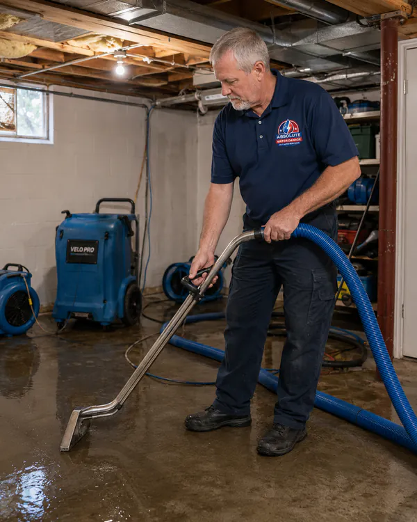 Ray extracting a flooded basement